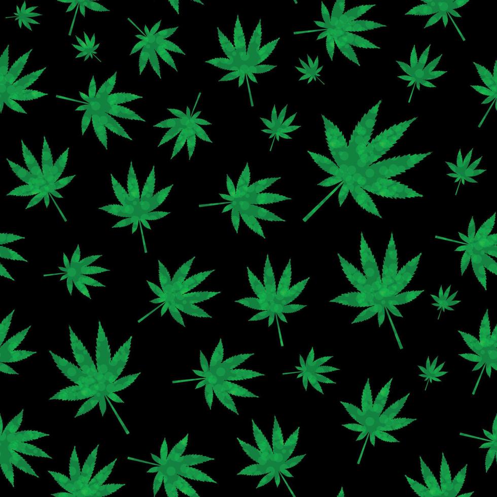 Abstract Cannabis Seamless Pattern Background Vector Illustration