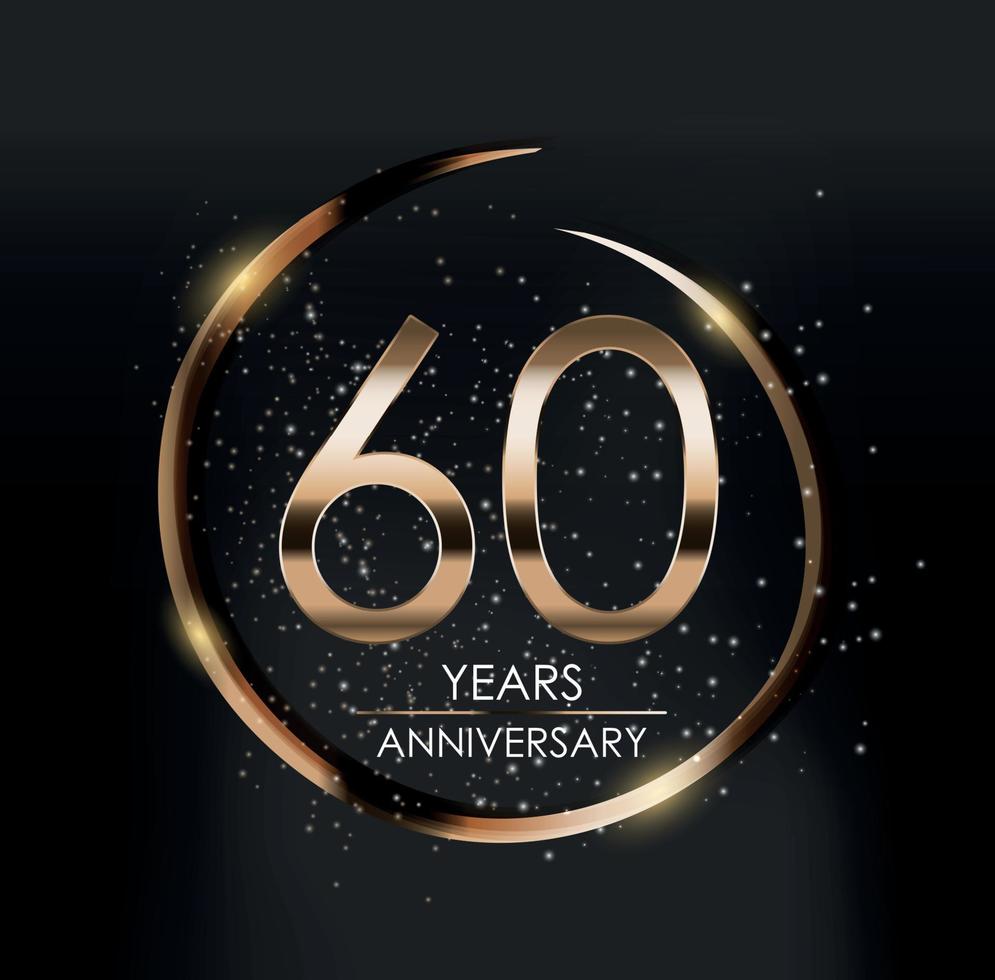 plantilla logo 60 años aniversario vector illustration