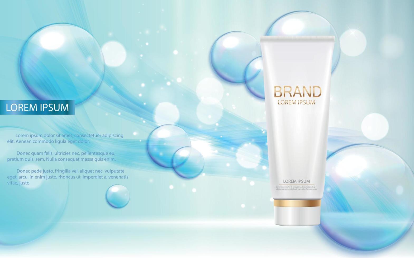 Design Cosmetics Product  Template for Ads or Magazine Background. 3D Realistic Vector Iillustration