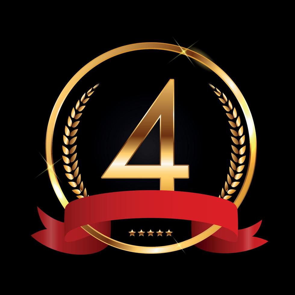Template Logo 4 Years Anniversary Vector Illustration