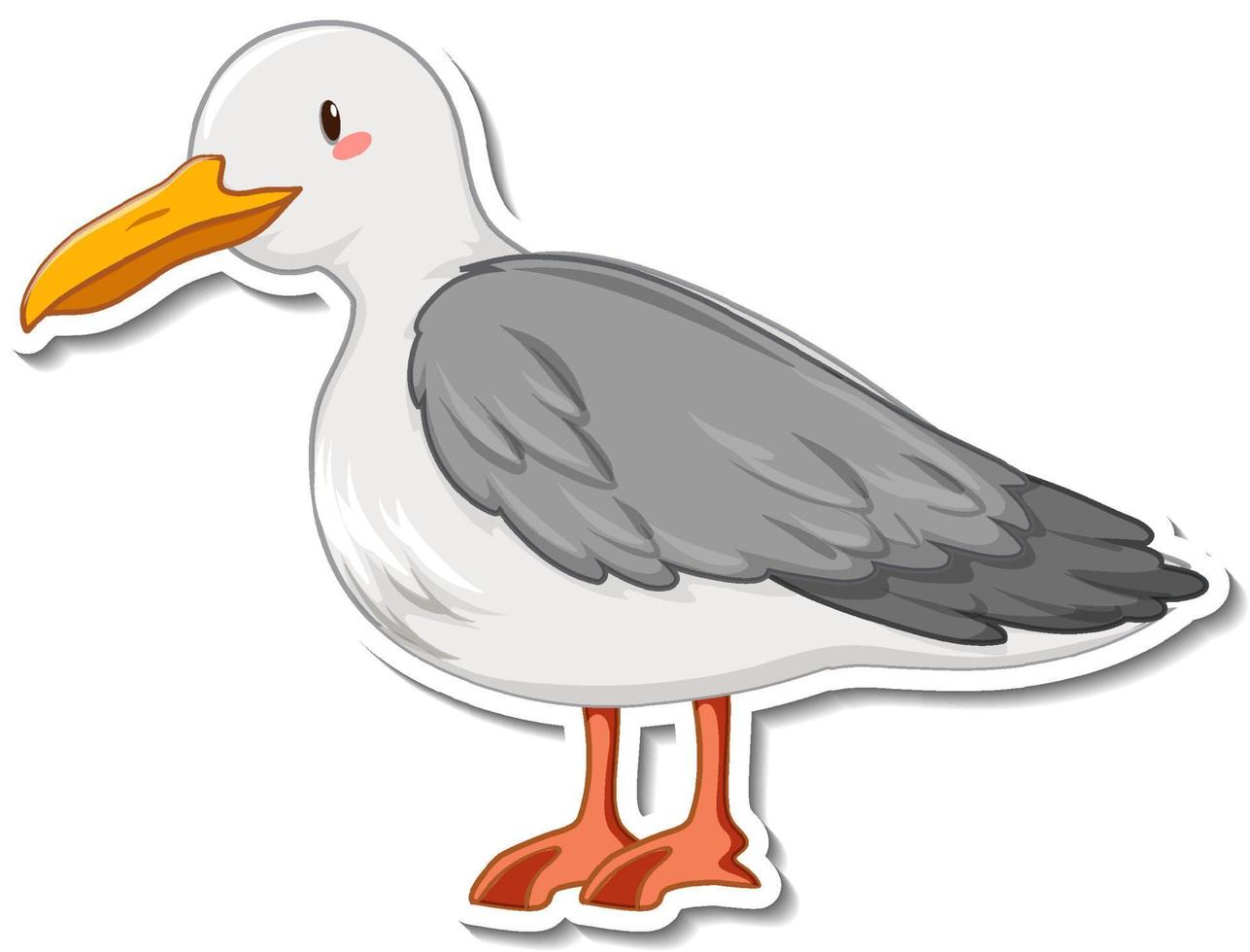 Dove bird cartoon sticker on white background vector