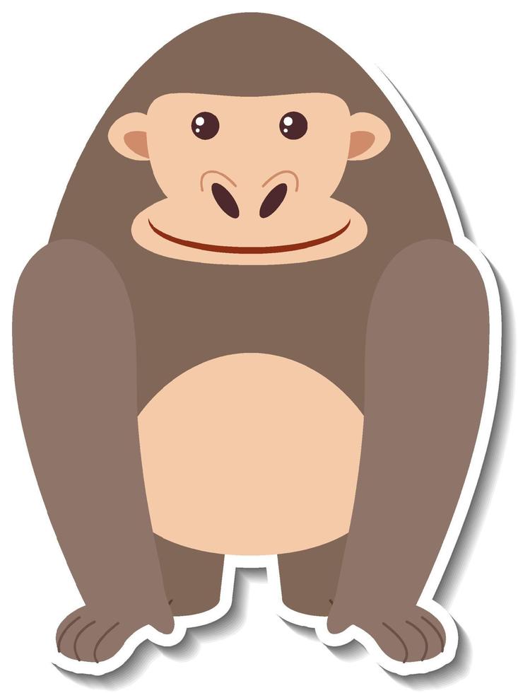 Chubby gorilla animal cartoon sticker vector