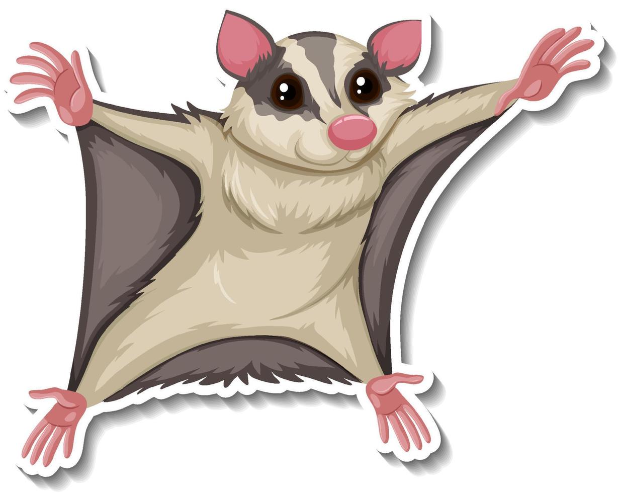 Sugar glider animal cartoon sticker vector