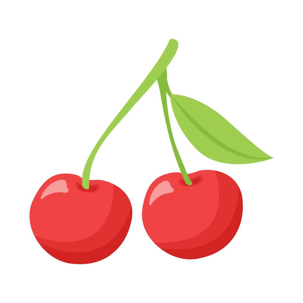 objeto de vector de dibujos animados de cereza de fruta