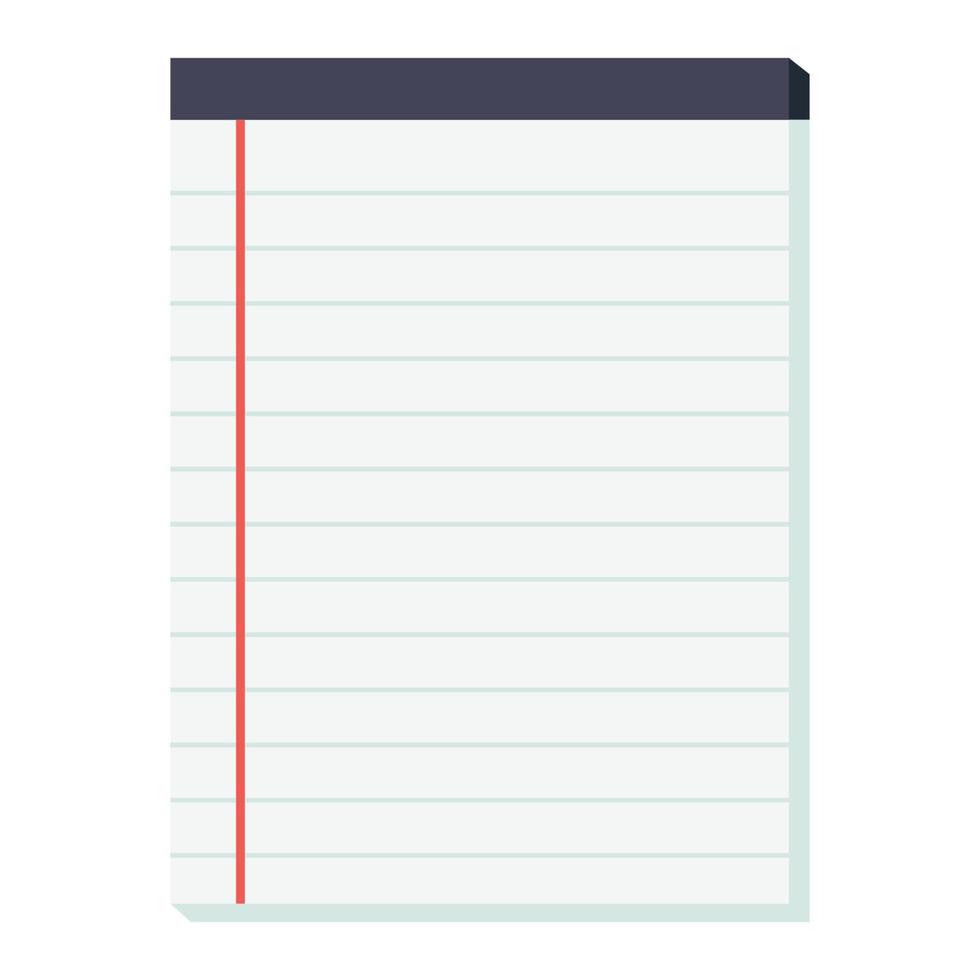 cuaderno de notas de papel rayado de cálculo de cero vector