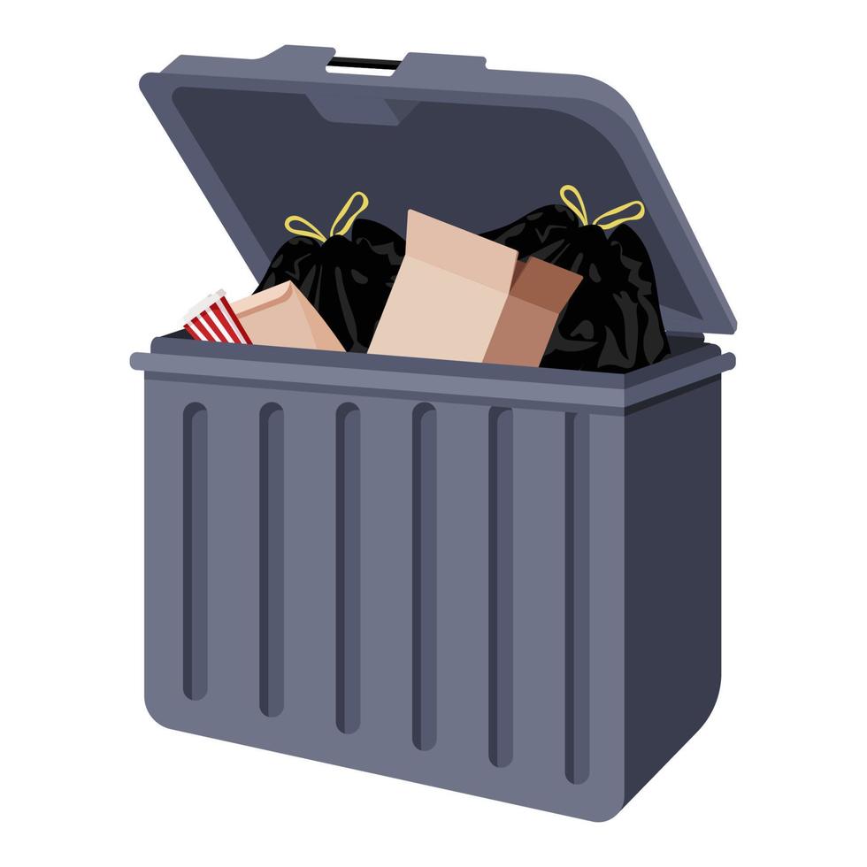 garbage bin cartoon vector object