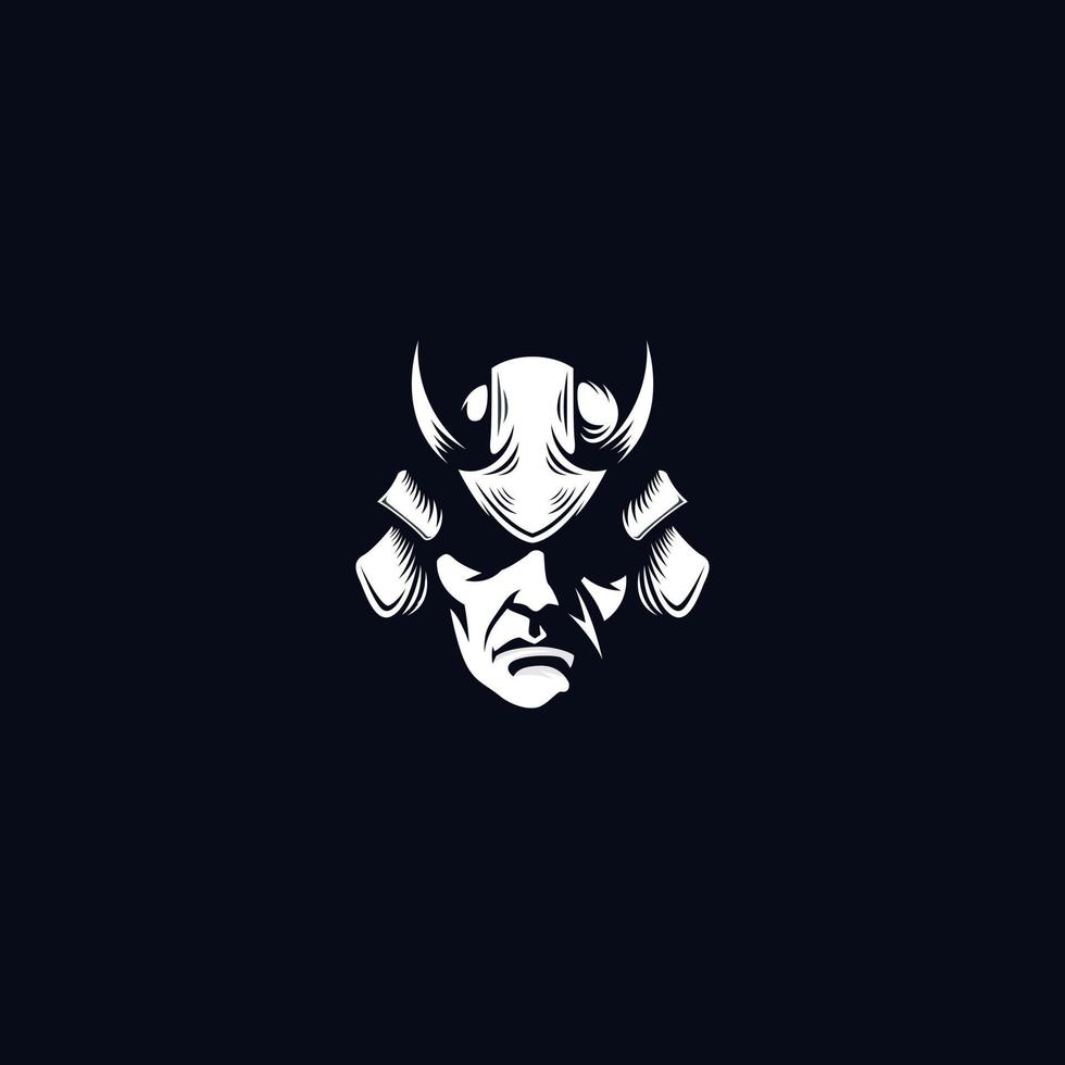 silhouette Face Japanese Samurai Knight logo vector design template inspiration idea