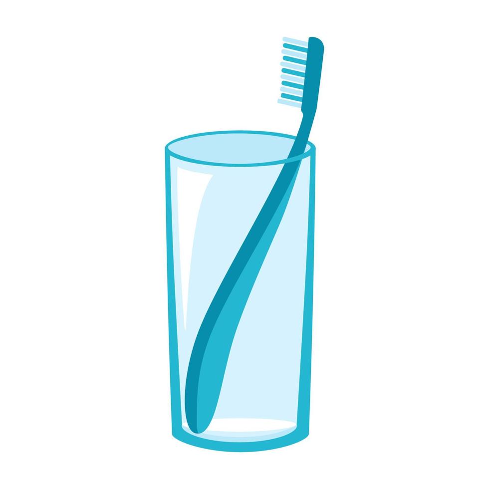 empty glass and toothbrush vector