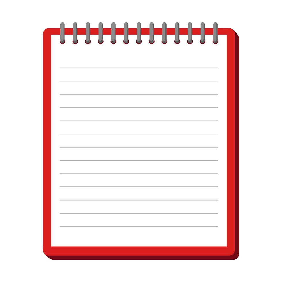 red lined notebook vector