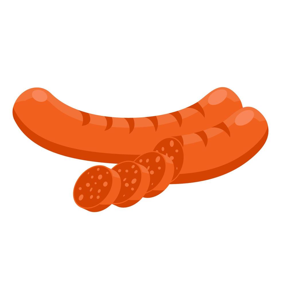 sliced sausage cartoon vector object
