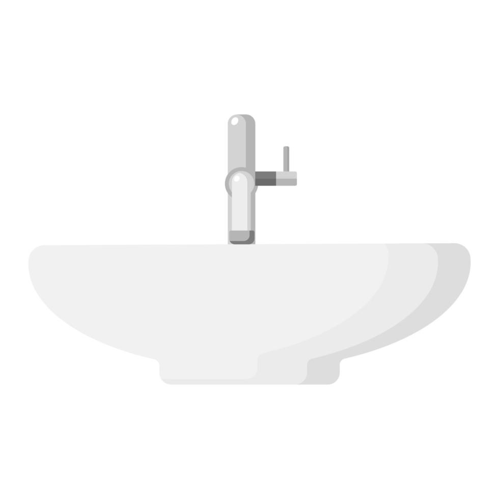 ceramic wash basin and faucet vector
