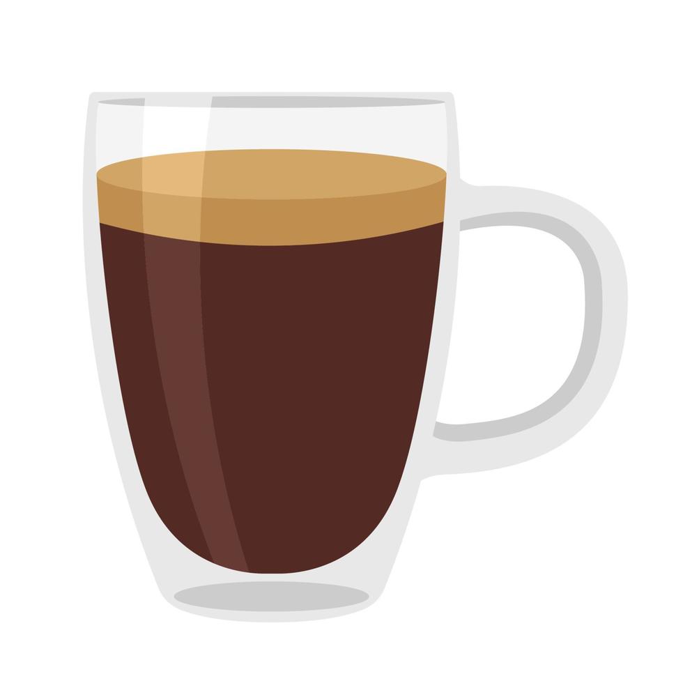 transparent glass coffee cup vector