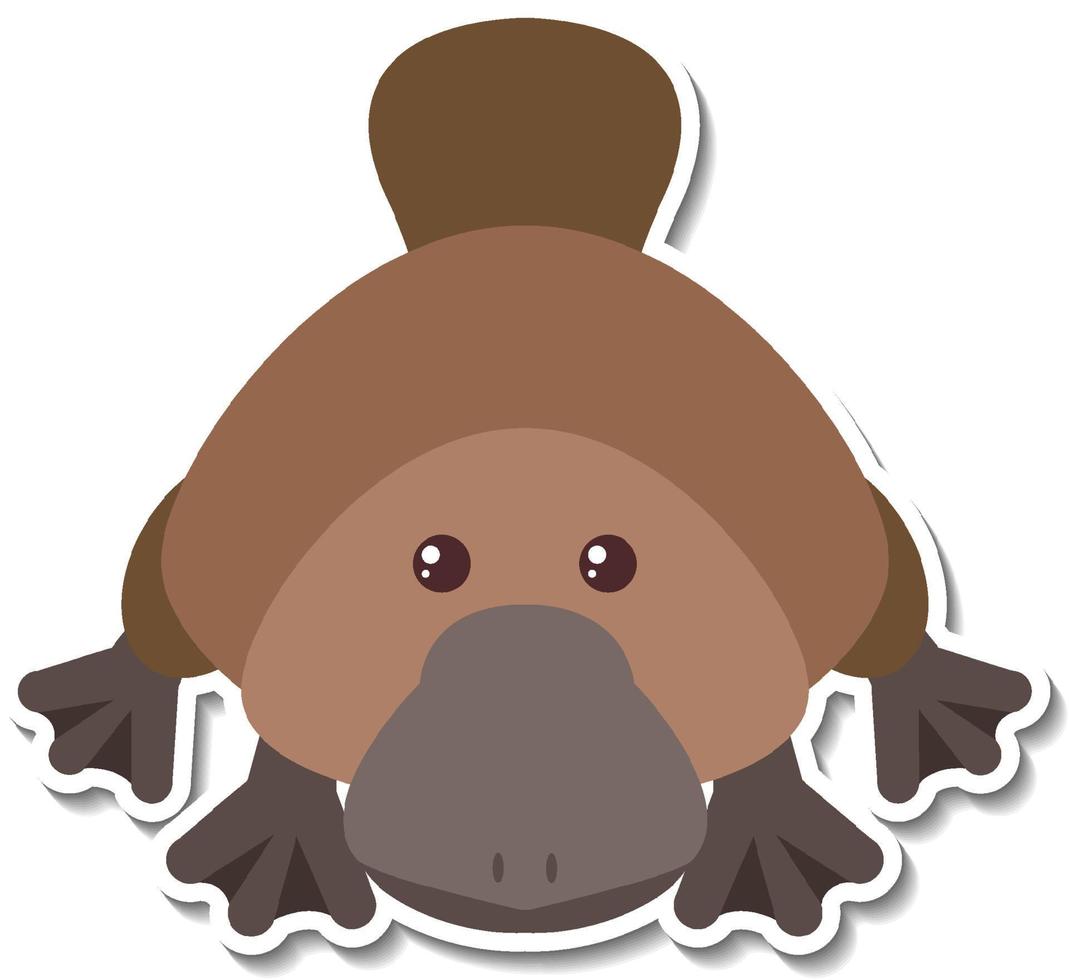 Chubby Platypus animal cartoon sticker vector