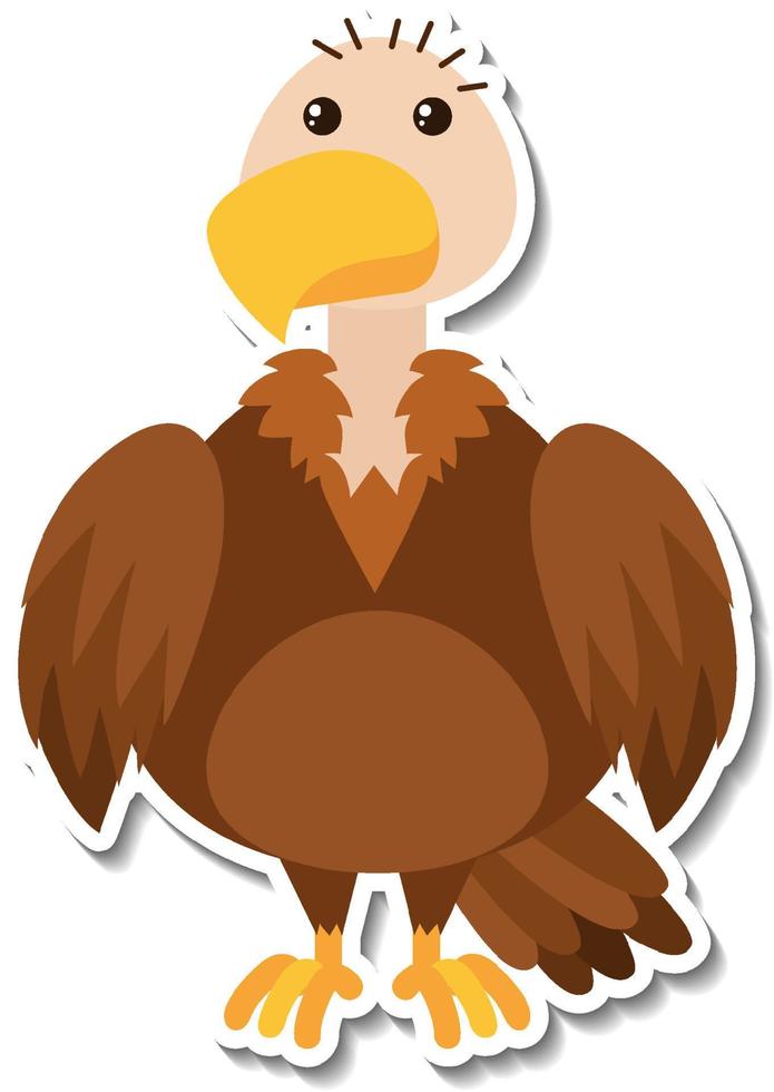 Griffon vulture bird animal cartoon sticker vector