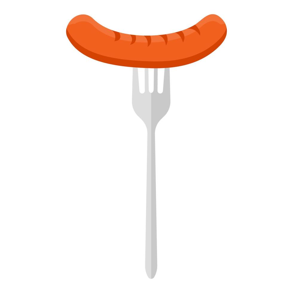 sausage and fork vector