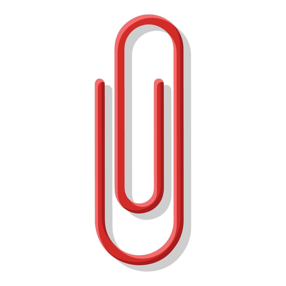 red paperclip cartoon vector object