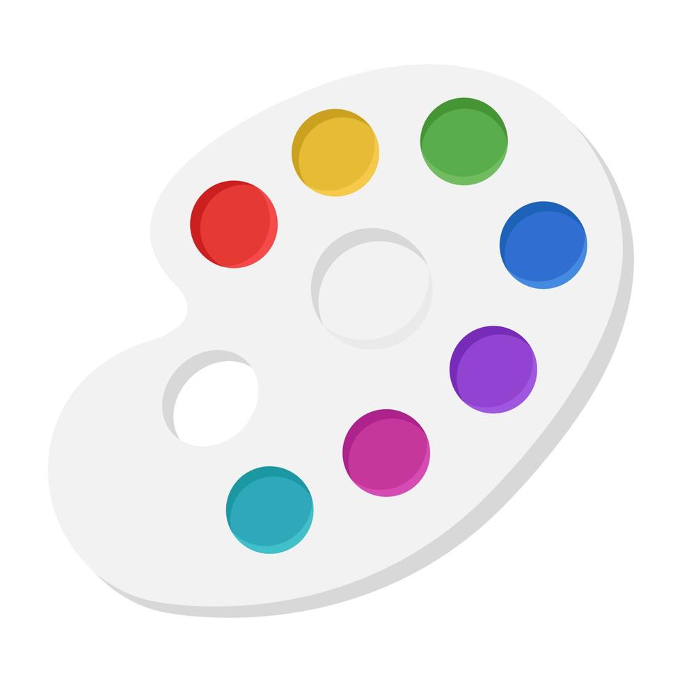 watercolor palette cartoon vector object