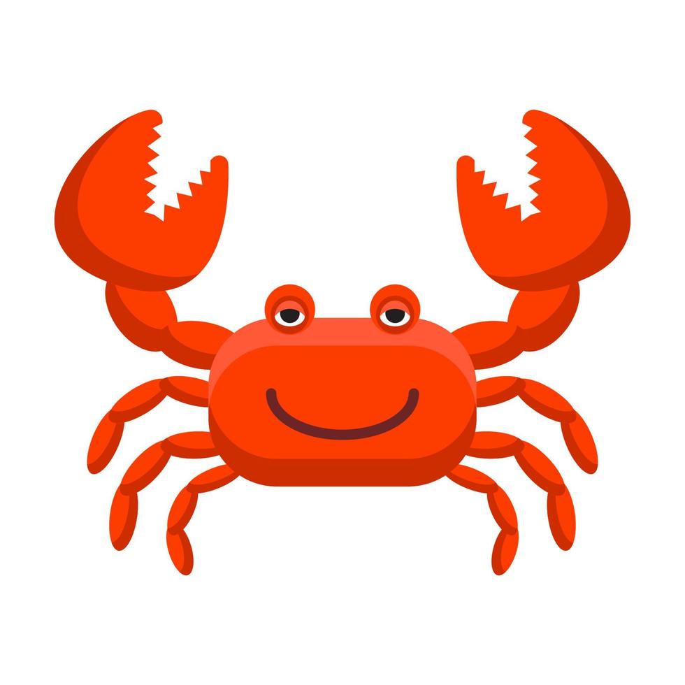 red cartoon crab vector