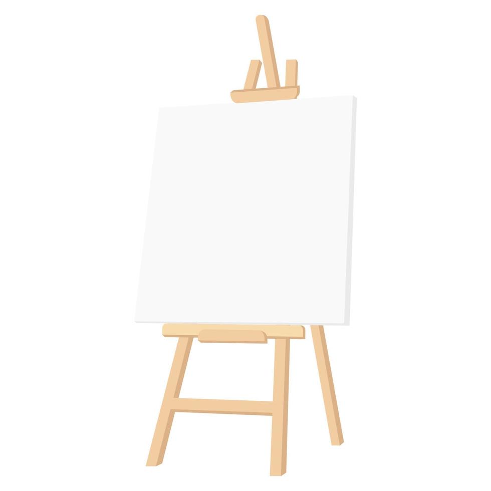 easel paint stand and canvas vector