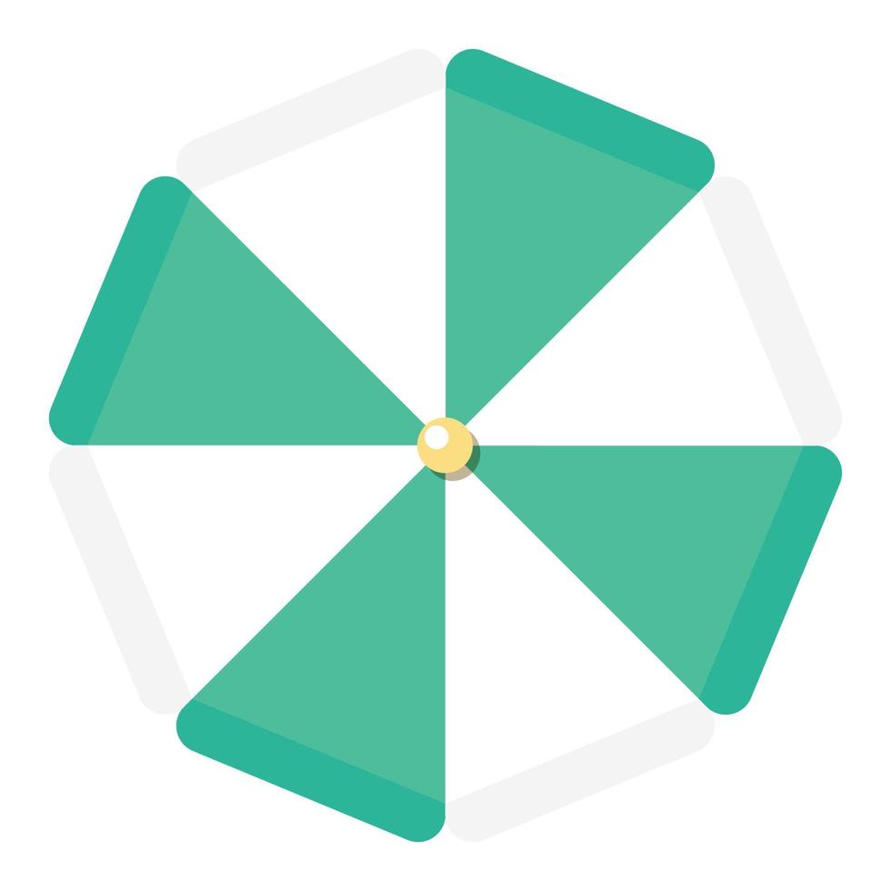 beach umbrella from top view vector