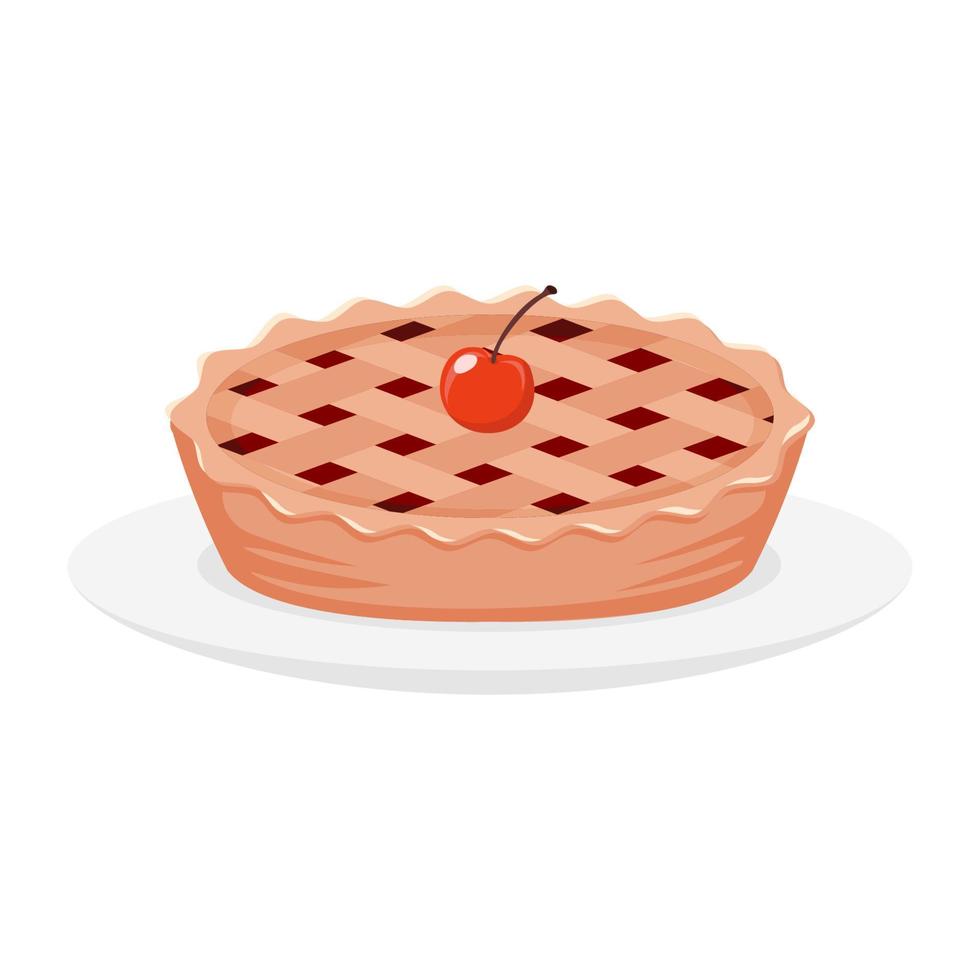 food crust cherry pie vector