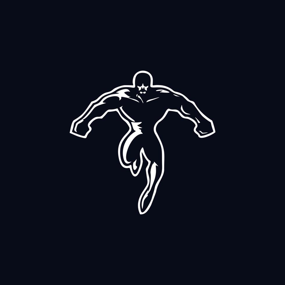 Line Art Character Superhero Logo Design Template Inspiration idea Concept vector