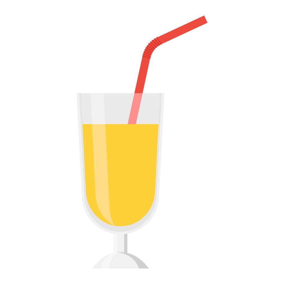 transparent glass cup and fruit orange juice vector
