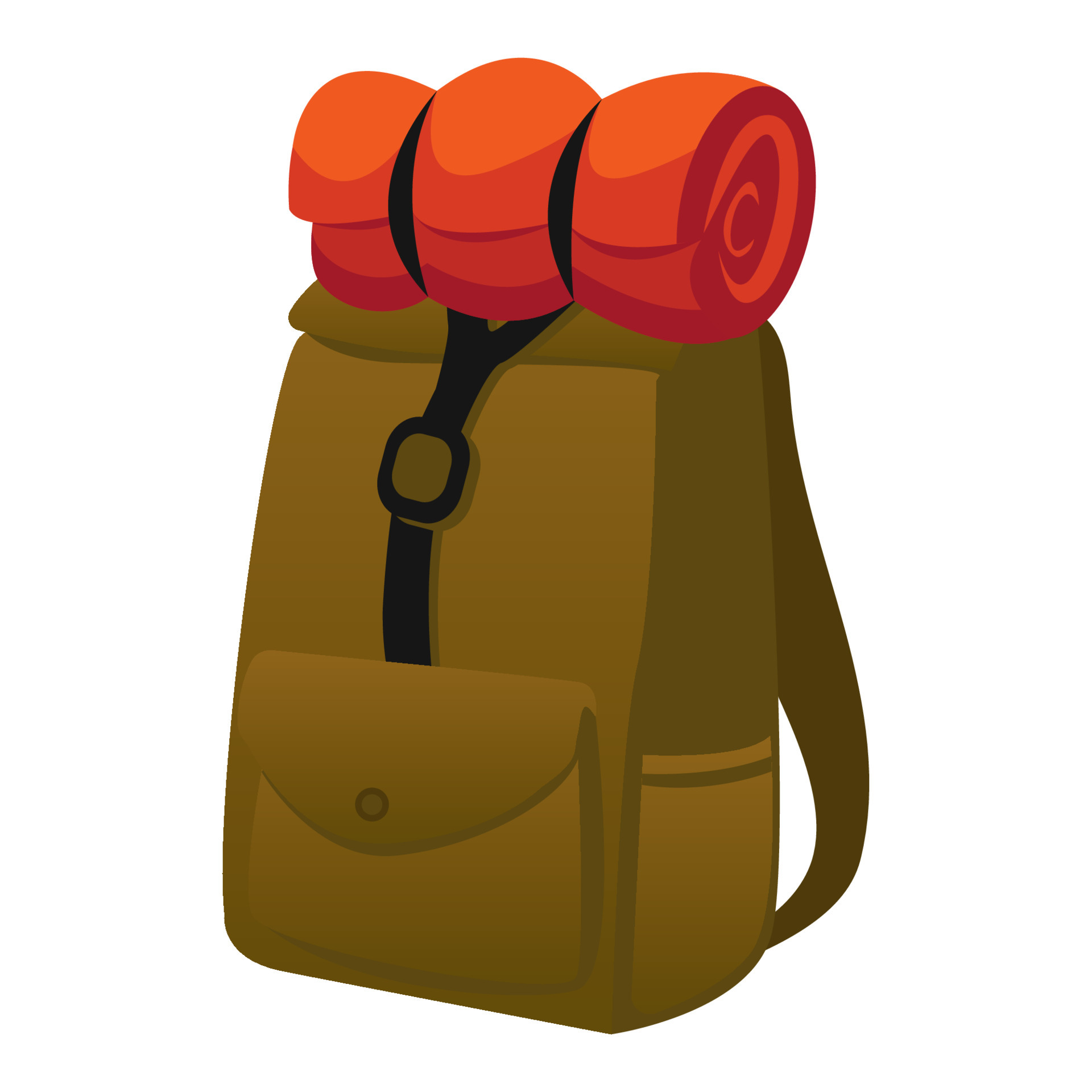 camping backpack and sleeping bag 4557660 Vector Art at Vecteezy