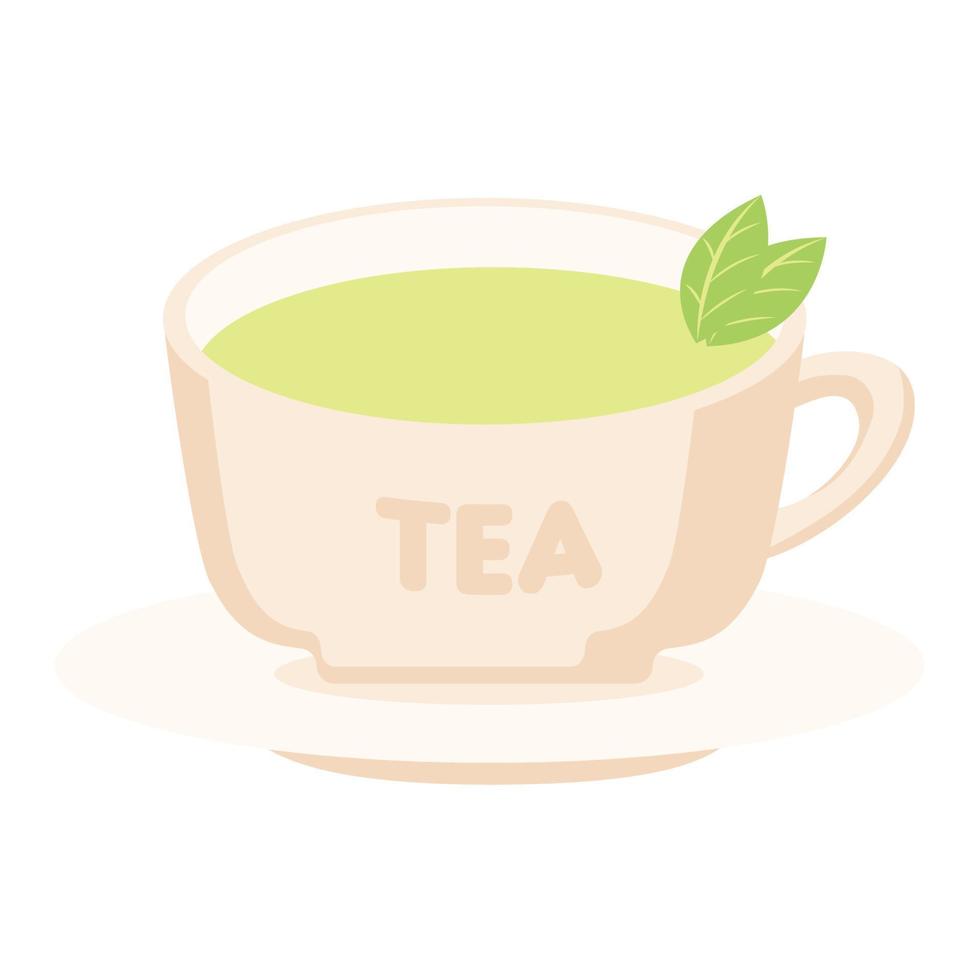 cup of tea cartoon vector object