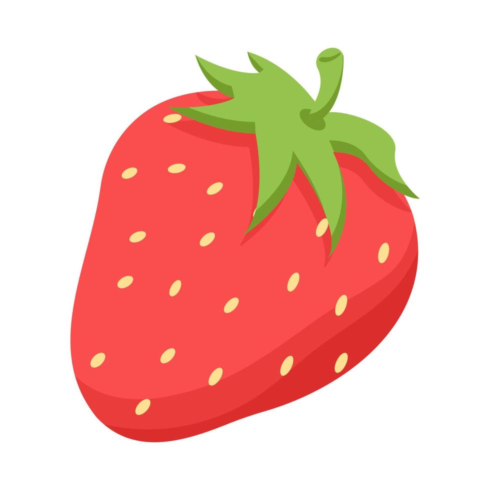 objeto de vector de dibujos animados de fresa de fruta