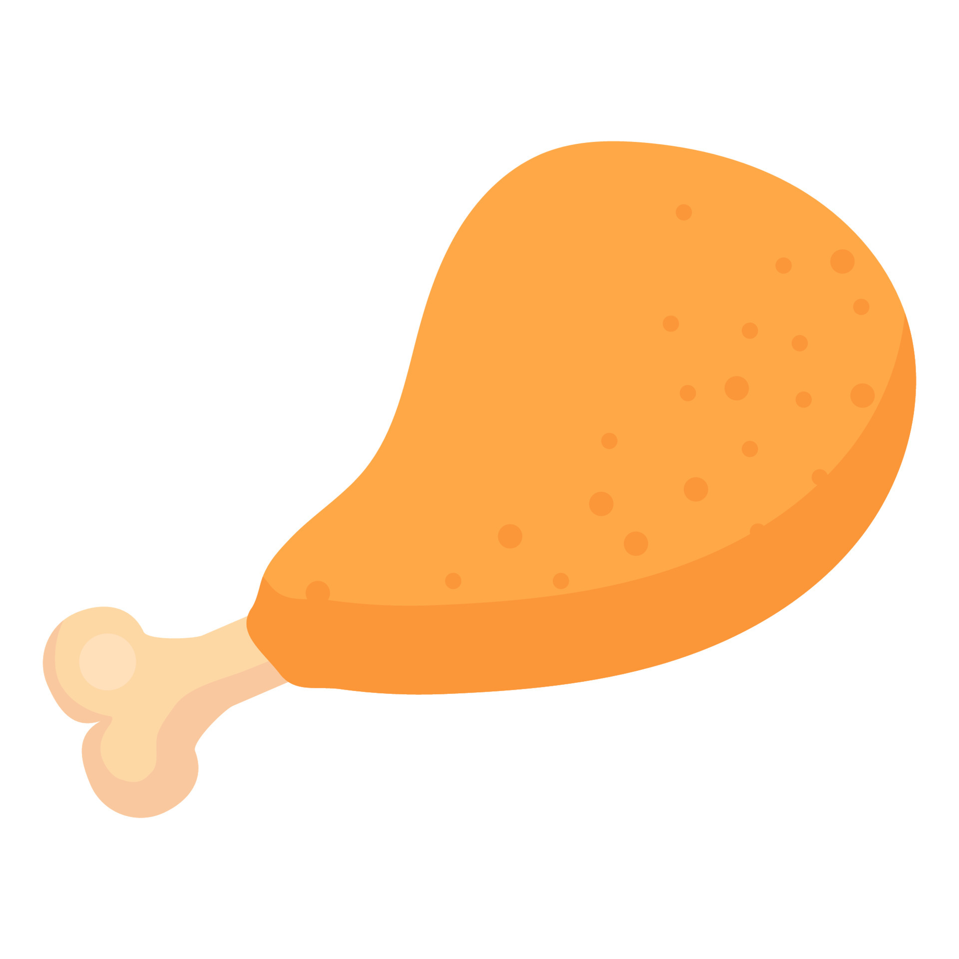 chicken leg cartoon vector object 4557734 Vector Art at Vecteezy