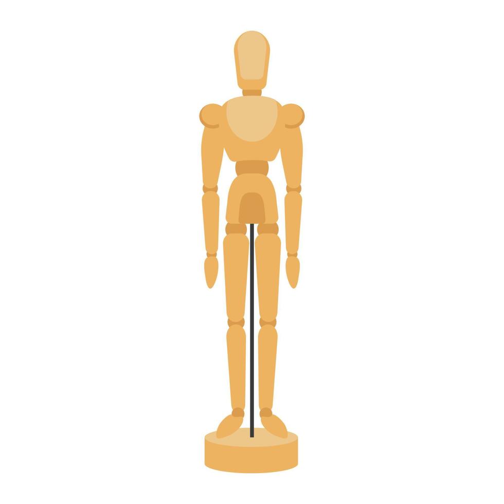 wooden doll cartoon vector object