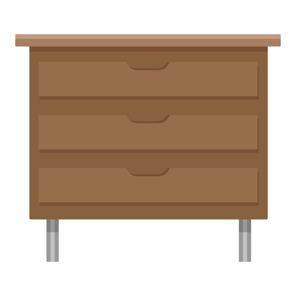 armario de cajones de madera marrón vector