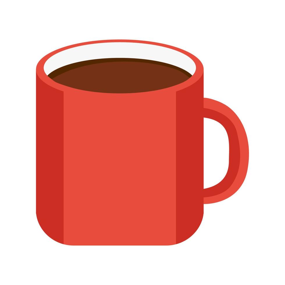 red mug cup coffee vector
