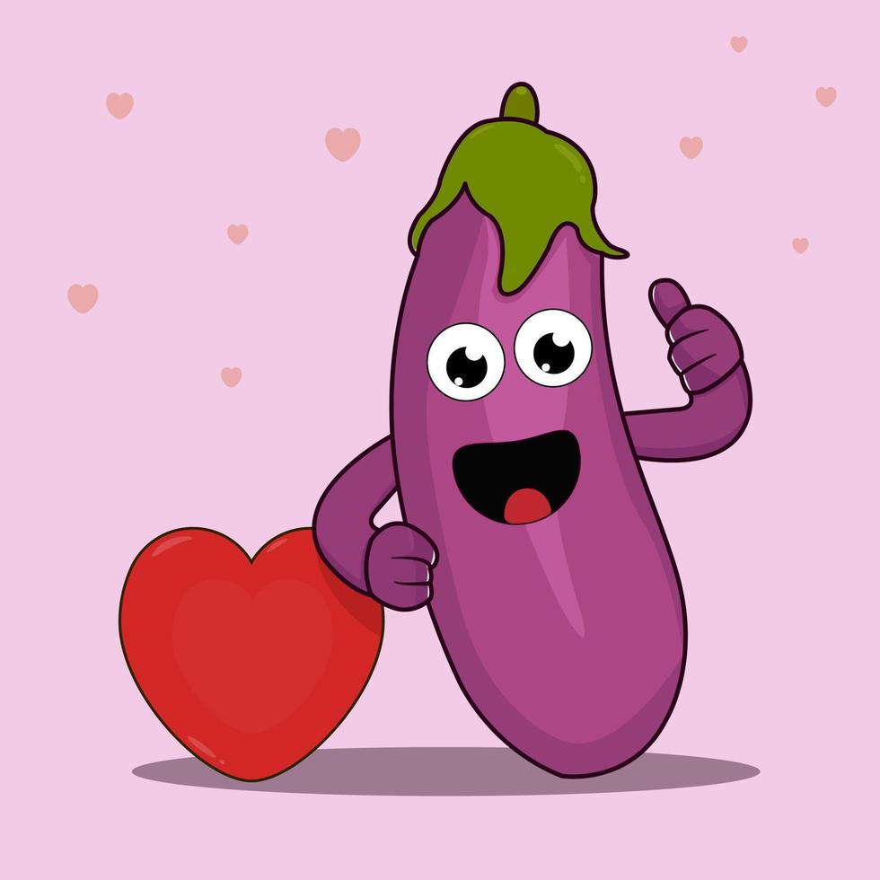Healthy Eggplant illustration vector