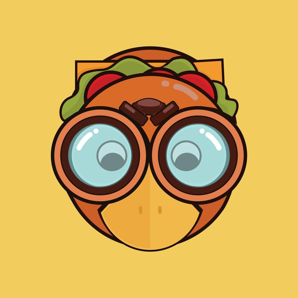 Duck Head Burger - Binoculars View vector