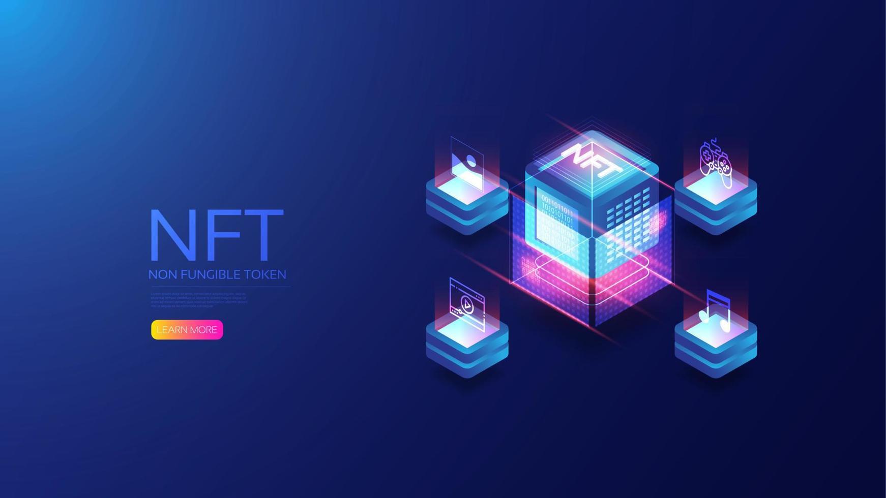 Isometric futuristic HUD NFT vector