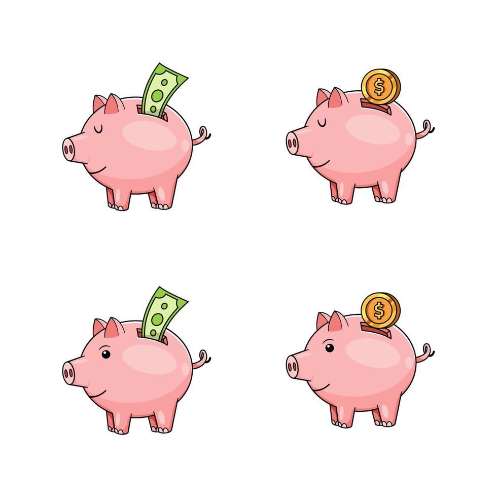 piggy bank vector isolated on white background