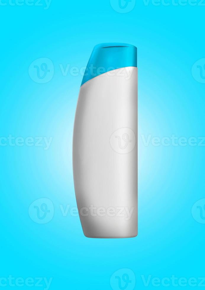 3D rendering - High resolution image white shampoo bottle template isolated on colored background, high quality details photo