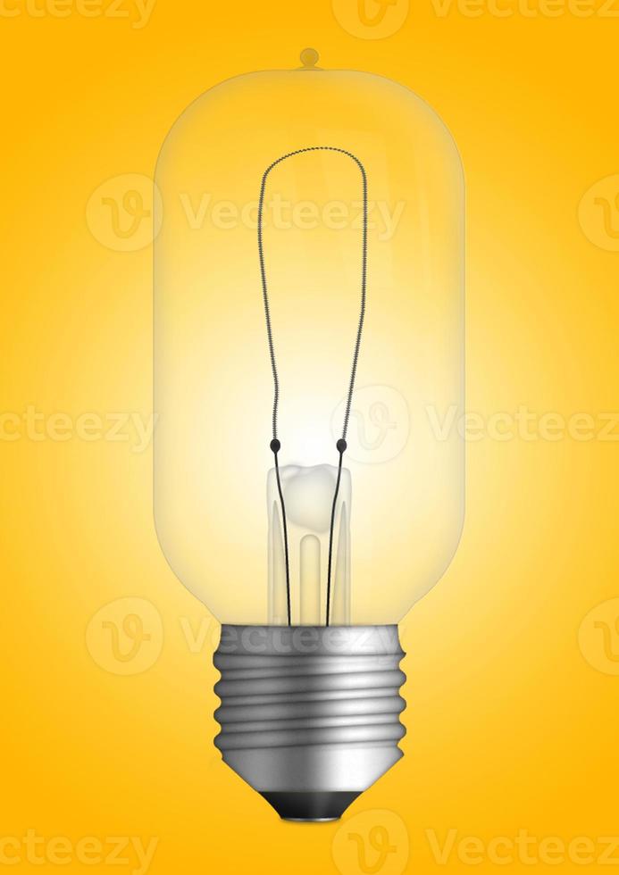 Pendant lamp with light bulb isolated on colored background . 3d rendering illustration , fit for your design element photo