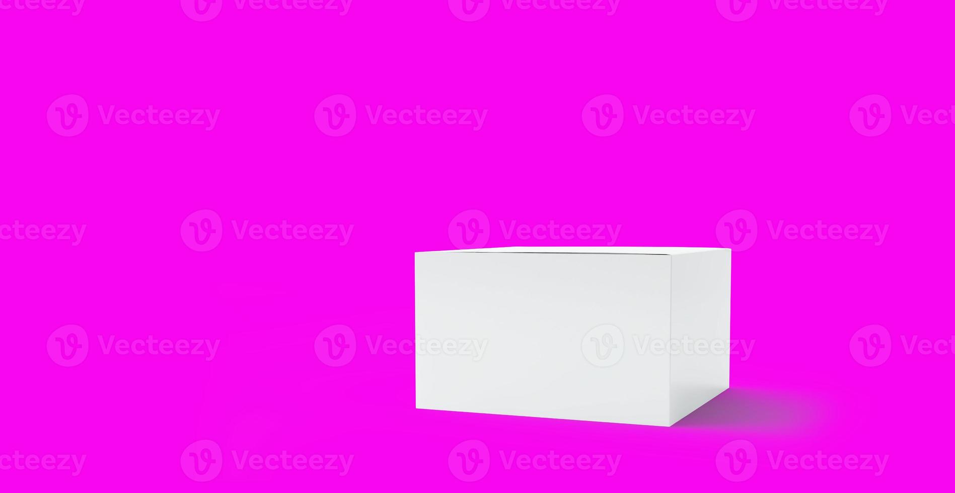 Cosmetics box mockup template . box container for cosmetics products. Tube, cream pot, beauty products isolated on white background. 3D rendering. photo