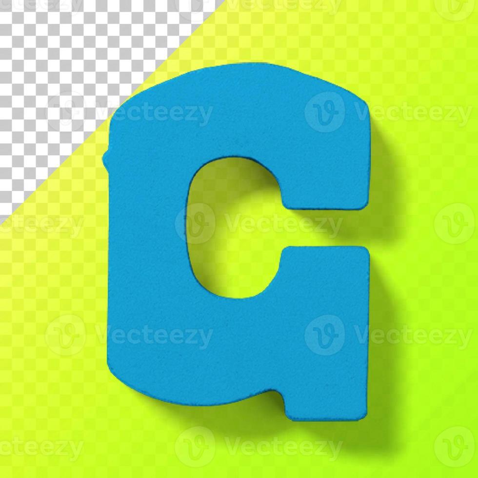 Cut out letters of kids toy plastic alphabet isolated on transparent background. photo
