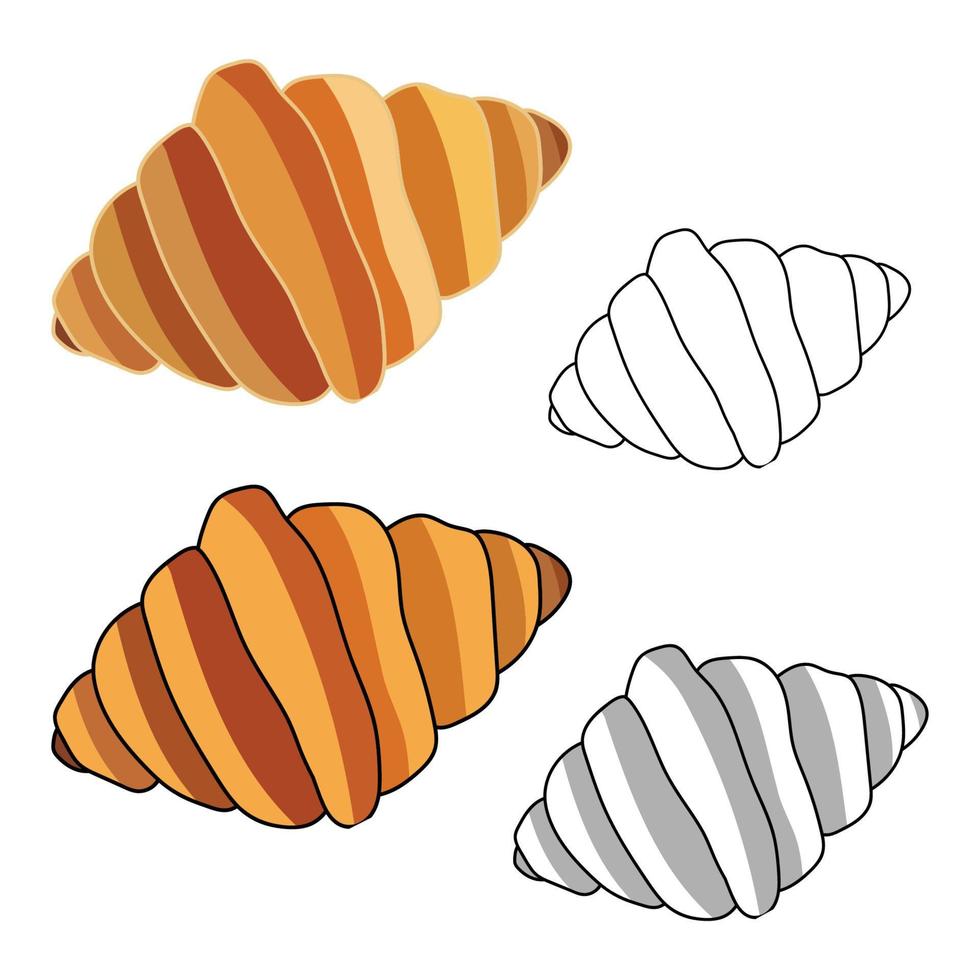 croissant aislado sobre fondo blanco vector