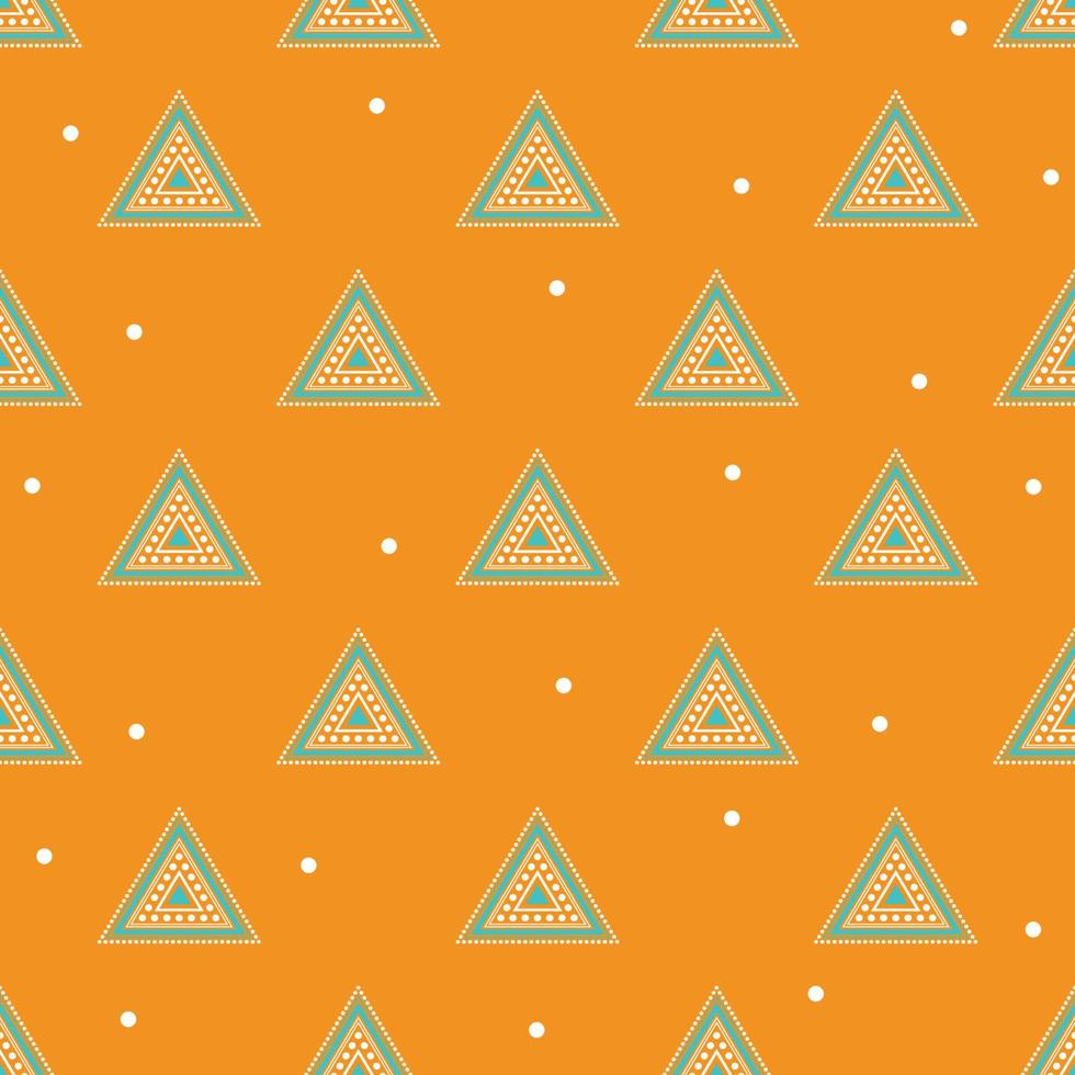 Blue White Triangle Minimal Aztec on Yellow Background vector