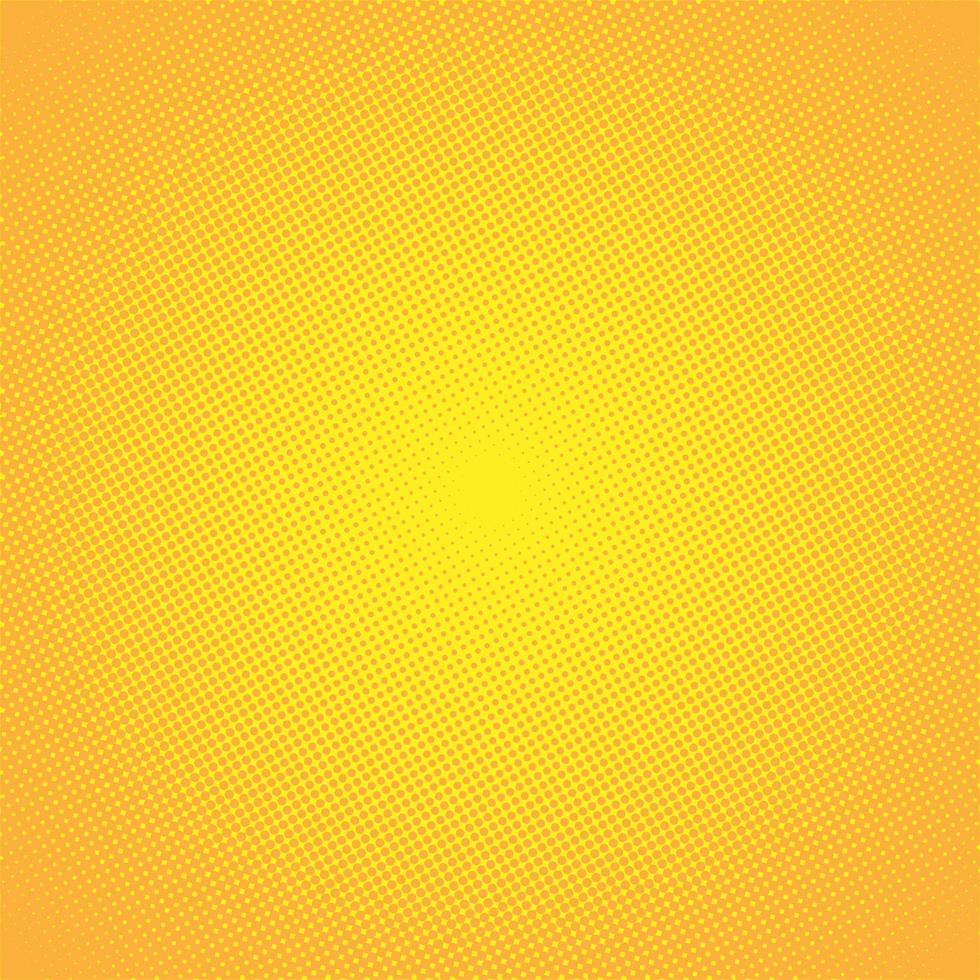 Fondo de puntos de semitono cómico de arte pop amarillo, ilustración vectorial vector