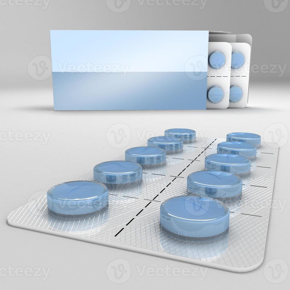 A strip of pills 3d rendering isometric  illustration. suitable for your design element. photo