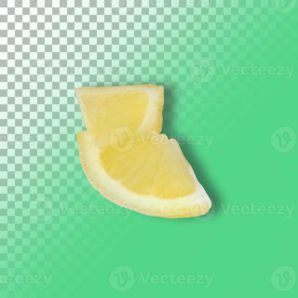 Two slices lemon isolated on transparent background. photo