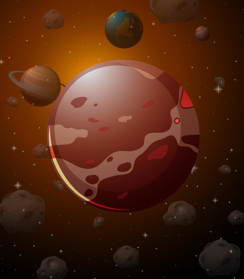 planeta mercurio en el fondo del espacio vector