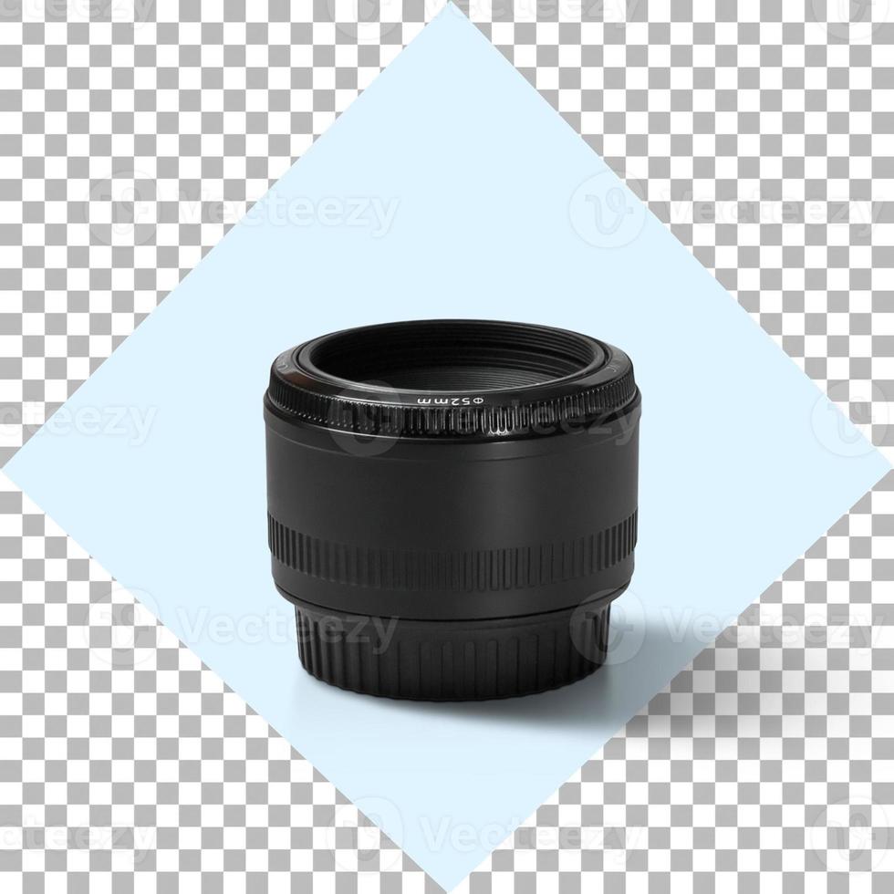 Camera photo lens over transparent background