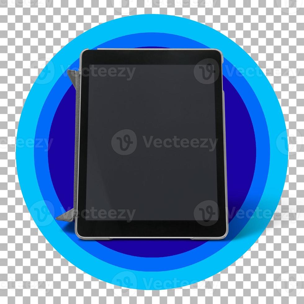 Black tablet over transparent background photo